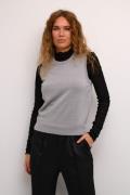 Kaffe Karegina Slipover Kvinde Grey Silver Metallic Strikveste Str L -...