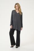 Kaffe Amber Vneck Tunic Kvinde Black Oyster Tunikaer Regular Fit Str 4...