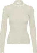 Rosemunde Long Sleeve Tshirt w/ Lace Kvinde Hvid Langærmede Bluser Str...