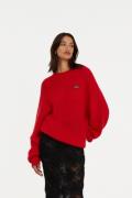 ROTATE Birger Christensen Light Knit Logo Sweater Kvinde Racing Red La...