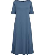 Lauren Ralph Lauren Refined Stretch 1x1dress Kvinde Pale Azure Midi Kj...