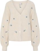 YAS Yasfleur LS Knit Cardigan S. Noos Kvinde Birch/clear Sky Flowers S...