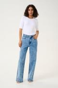 Kaffe Kathora Embellish Jeans Kvinde Medium Blue Denim Straight Jeans ...