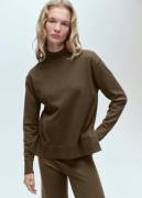 MANGO Perkins Neck Knitted Sweater Kvinde Beige - Khaki Sweaters Str X...