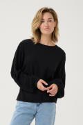 Cream Crdela Knit Blouse Kvinde Pitch Black Sweaters Str L - Polyester...