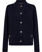 Micha Cardigan_ Milano Rib Kvinde Navy Cardigans Str L - hos Magasin