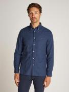 Tommy Hilfiger Brushed Linen Solid SF Shirt Mand Night Sky Langærmede ...