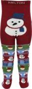 Melton Snowman Tights Str 116 - Sundried Tomato Strømpebukser Bomuld h...