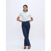 2NDDAY 2ND Jean Soft Wool Blend Kvinde Soothing Sea Straight Jeans Str...