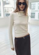 MANGO Sweater With Wraparound Lapel Neck Kvinde Light Beige Sweaters S...