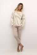 Cream Crtemikka Knit Pullover Kvinde Cinnamon Swirl Animal Dot Sweater...