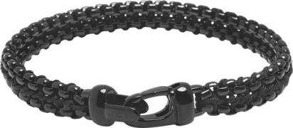 Nialaya Men's Total Black Woven 8mm Box Chain Bracelet M - Armbånd Stå...