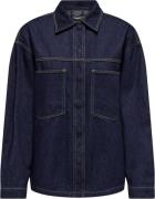 ONLY Onlemmie L/S Shirt Rinse DNM AZG Kvinde Dark Blue Denim Langærmed...