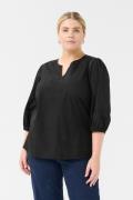 Kaffe Curve Kclilje Blouse Kvinde Black Deep Langærmede Bluser Str 46 ...