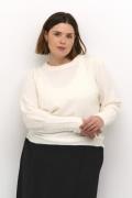 Kaffe Curve Kcamalia Knit Pullover Kvinde Chalk Langærmede Bluser Str ...