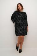 Kaffe Curve Kcbrit Sequin Dress Kvinde Black/dark Silver Sequin Korte ...