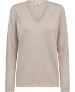 Saint Tropez Milasz LS Vneck Pullover Kvinde Gray Morn Melange Sweater...