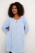 Kaffe Curve Kcami Tunic 3/4 Printed Kvinde Vista Blue / Chalk Flower T...