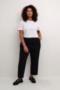 Kaffe Curve Kcsakira Cropped Pants Kvinde Black Deep Bukser Med Lige B...