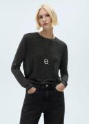 MANGO Crewneck Lurex Sweater Kvinde Black Sweaters Str XS - hos Magasi...