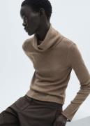 MANGO Ribbed Turtleneck Tshirt Kvinde Brown Rullekraver Str L - hos Ma...