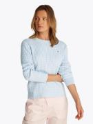 Tommy Hilfiger CO Cable CNK LS Sweater Kvinde Breezy Blue Langærmede B...