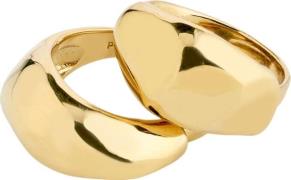 Pilgrim Dune Rings, 2in-1 set, Gold-plated one size - Ringe hos Magasi...