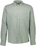 Lindbergh Cotton/linen Shirt L/S Mand Faded Green Langærmede Skjorter ...