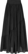 Rabens Saloner Angled Gather Skirt Polonia Kvinde Black Maxi Nederdele...