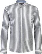 Lindbergh Striped Cotton/linen Shirt L/S Mand Blå Langærmede Skjorter ...