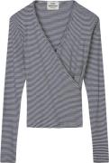 Mads Nørgaard - Copenhagen 2x2 Cotton Stripe Susi LS Top Kvinde Blå Me...