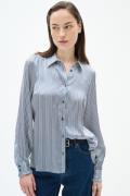 InWear Larinaiw Shirt Premium Kvinde Blue/creme Stripe Skjorter Regula...