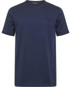 Fred Perry M3519 Mand Tennis Blue Kortærmede T-shirts Str L - Bomuld h...