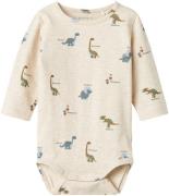 Name It Nbmdinos LS Body Str 56 - Peyote Melange Langærmede Bodies hos...