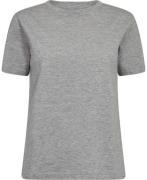 MANGO 100% Cotton Tshirt Kvinde Medium Grey Kortærmede T-shirts Str L ...