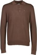 Lindbergh Ecovero L/S Polo Mand Sand Sweaters Str L - hos Magasin