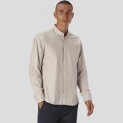 Clean Cut Copenhagen Oxford Stretch Plain L/S Mand Sand Melange Langær...