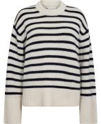 Lisa Yang Sony Stripes Sweater Cream/navy Stripes Size 2 Kvinde Cream/...