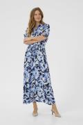 Kaffe Kamira Plain Weave Dress Printed Kvinde Blue Flower Print Maxi K...