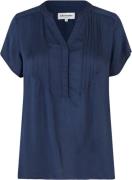 Lollys Laundry Heatherll Top SS Kvinde Dark Blue Toppe Regular Fit Str...