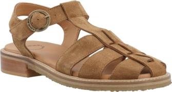 Cashott Casgrace Fisherman Sandal Suede Kvinde Toffee Flade Sandaler S...