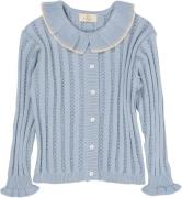 Copenhagen Colors Knitted Pointelle Cardigan W Collar Str 92 - Dusty B...