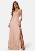 Goddiva Glitter Wrap Maxi Dress Nude XL (UK16)