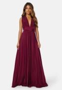 Goddiva Multi Tie Maxi Dress Berry XL (UK16)