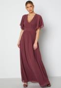 Bubbleroom Occasion Butterfly Sleeve Chiffon Gown Old rose 46