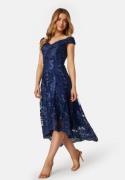 Goddiva Embroidered Lace Dress Dark blue XL (UK14)