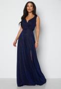 Goddiva Glitter Wrap Maxi Dress Navy XXL (UK18)