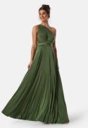 Goddiva Multi Tie Maxi Dress Olive green S (UK10)