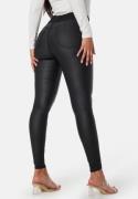 Happy Holly Freja High Waist Push-Up Coated Treggings Black 52S