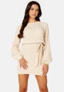 BUBBLEROOM Amira knitted short dress Light beige XL